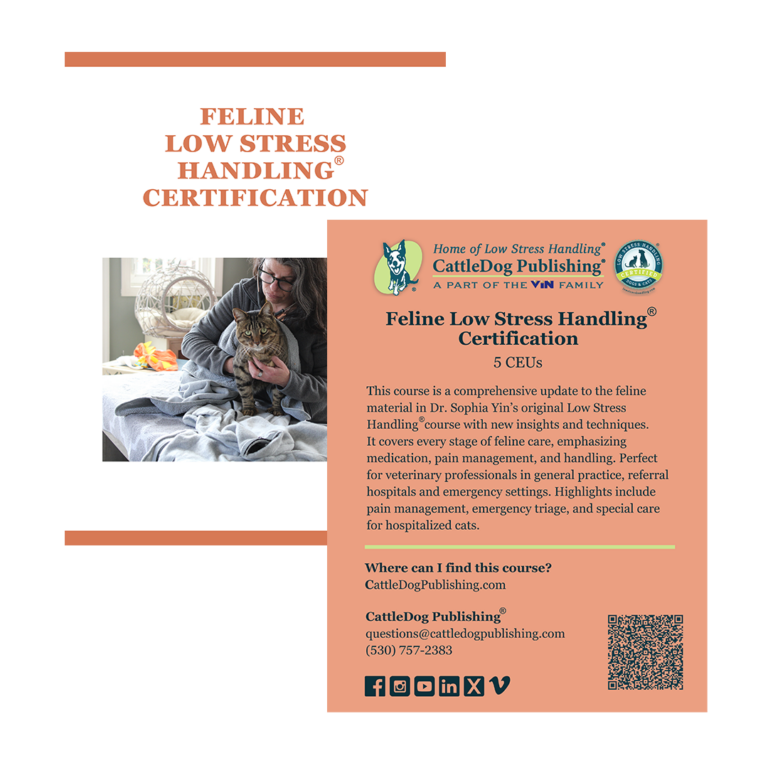Photo inspiration: Visual Reference: Product Card Feline Low Stress Handling Certification Course